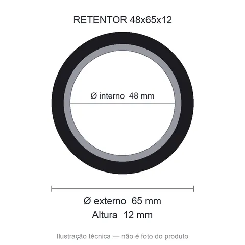 Retentor 48 mm x 65 mm x 12 mm - 48x65x12 NBR