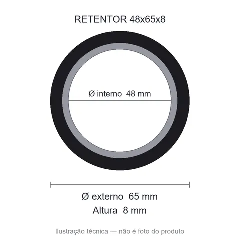Retentor 48 mm x 65 mm x 8 mm ZSG 48x65x8 BRG