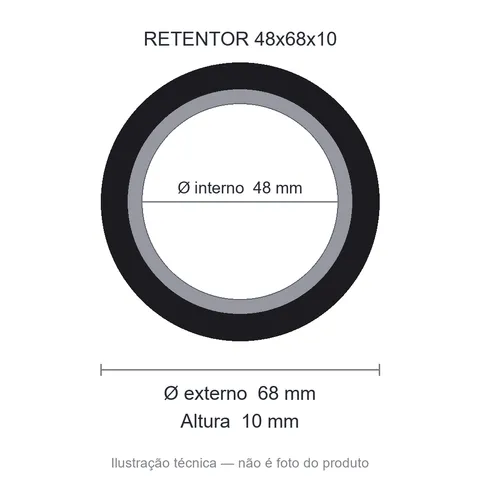 Retentor 48 mm x 68 mm x 10 mm NORD 48x68x10 BRG
