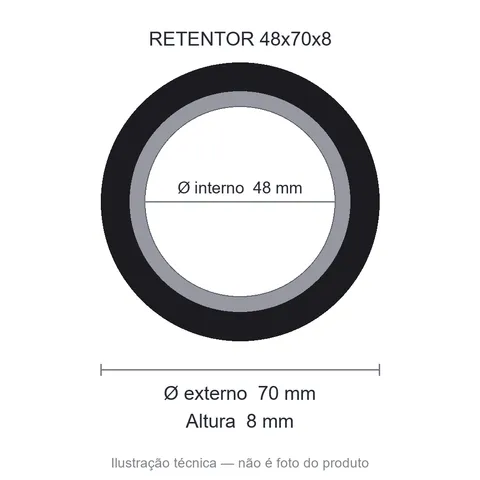 Retentor 48 mm x 70 mm x 8 mm NORD 48x70x8 BRG NBR