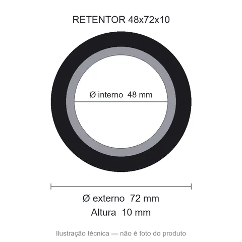 Retentor 48 mm x 72 mm x 10 mm - 48x72x10 00161