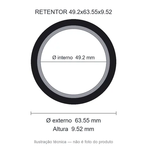 Retentor 49,2 mm x 63,55 mm x 9,52 mm SAV 49,20x63,55x9,52 BAG- 5591