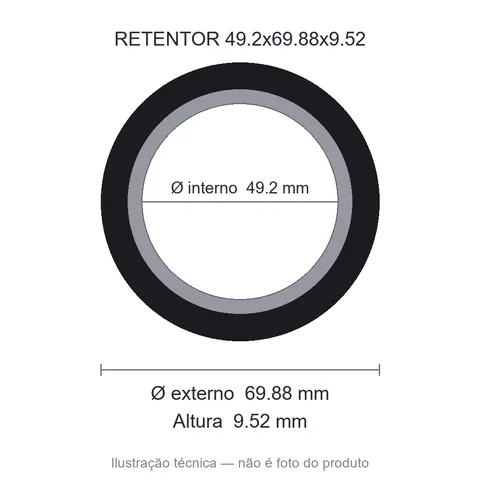 Retentor 49,2 mm x 69,88 mm x 9,52 mm SAV 49,20x69,88x9,52 00072 NBR