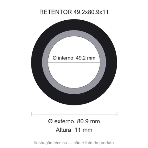 Retentor 49,2 mm x 80,9 mm x 11 mm - 49,20x80,90x11 00229 B