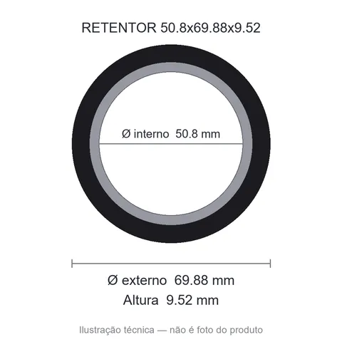 Retentor 50,8 mm x 69,88 mm x 9,52 mm SAV 50,8x69,88x9,52 (mvq)- 00586