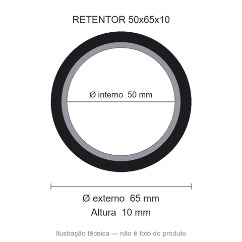 Retentor Automotivo 50 mm x 65 mm x 10 mm - 01740 50x65x10 B