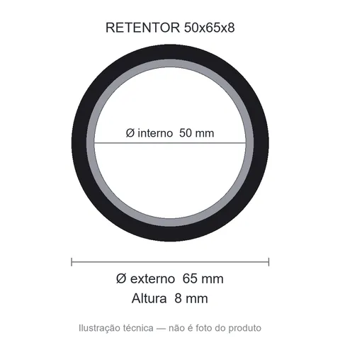 Retentor 50 mm x 65 mm x 8 mm NORD 01422 50x65x8 NBR