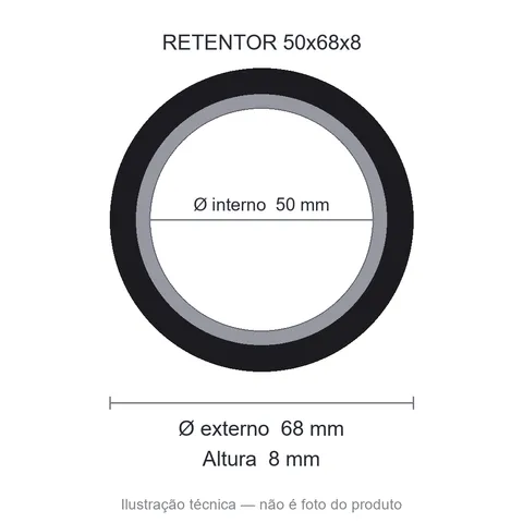 Retentor 50 mm x 68 mm x 8 mm ZSG 50x68x8 NBR