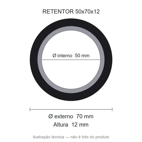 Retentor 50 mm x 70 mm x 12 mm ZSG 50x70x12 BRG 44404