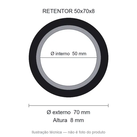 Retentor 50 mm x 70 mm x 8 mm ZSG 50x70x8 BRG Viton