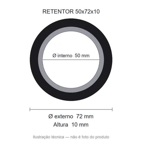 Retentor 50 mm x 72 mm x 10 mm NORD 50x72x10 BRG NBR