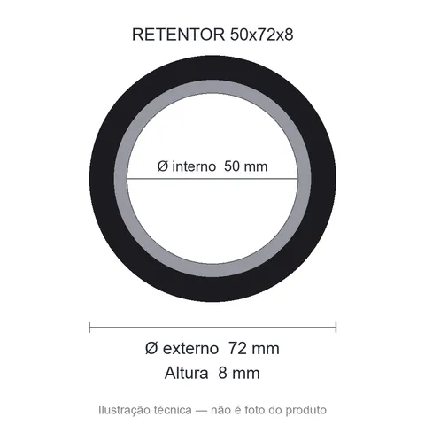 Retentor 50 mm x 72 mm x 8 mm ZSG 50x72x8 BRG Viton