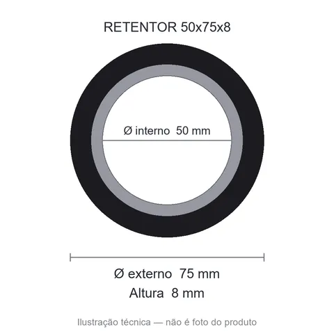 Retentor 50 mm x 75 mm x 8 mm ZSG 50x75x8 BRG