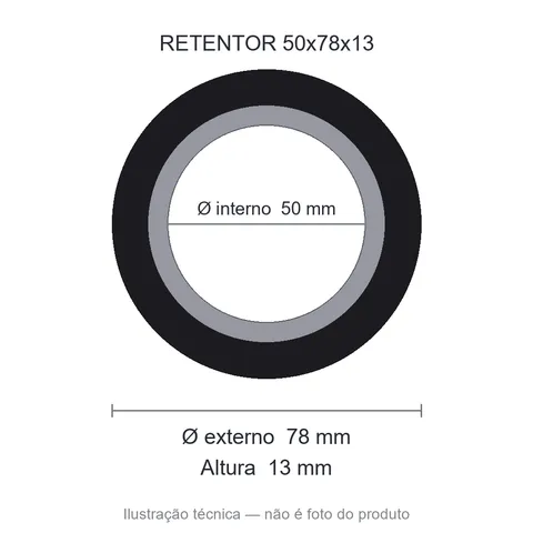 Retentor 50 mm x 78 mm x 13 mm MUNDIAL 50x78x13 BA