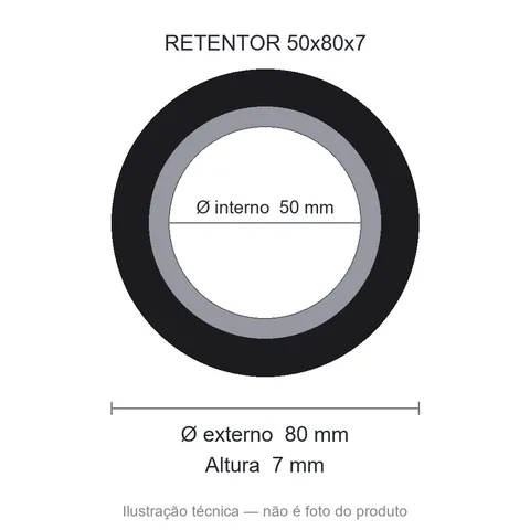Retentor 50 mm x 80 mm x 7 mm - 50x80x7 44524 Babsl FKM