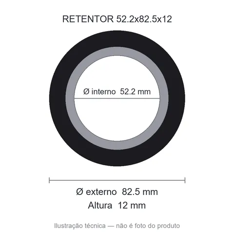 Retentor 52,2 mm x 82,5 mm x 12 mm - 7262 Bagep 52,2x82,5x12