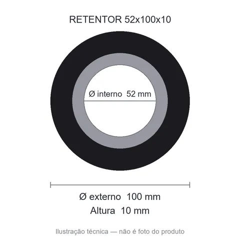 Retentor 52 mm x 100 mm x 10 mm ZSG 52x100x10