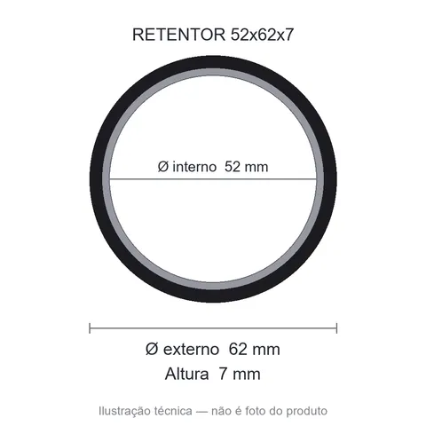 Retentor 52 mm x 62 mm x 7 mm ZSG 52x62x7 BRG Viton 44714