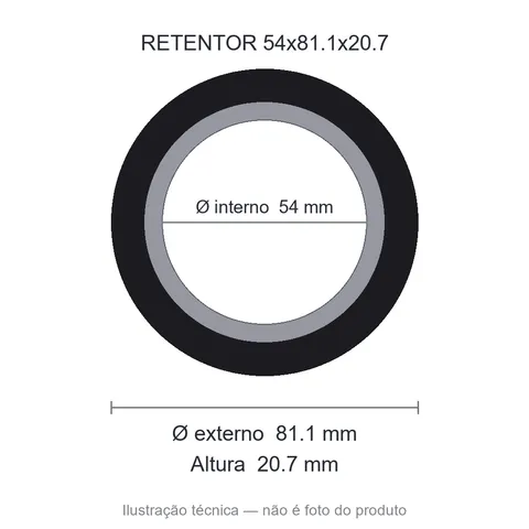 Retentor 54 mm x 81,1 mm x 20,7 mm - 54x81,1x20,7 01933 Bagep