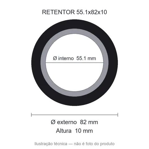 Retentor 55,1 mm x 82 mm x 10 mm SAV 55,10x82x10 01637