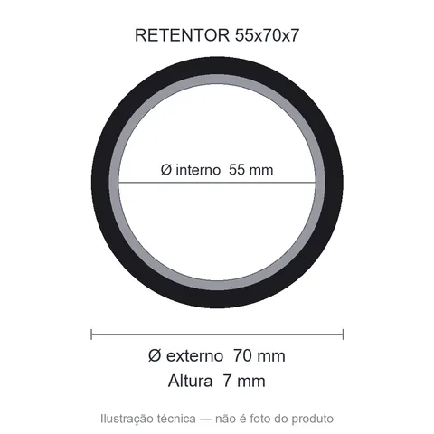 Retentor 55 mm x 70 mm x 7 mm ZSG 55x70x7 BRG Viton