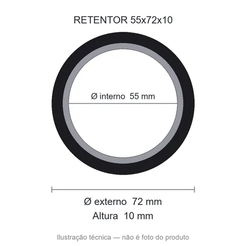 Retentor 55 mm x 72 mm x 10 mm SAV 55x72x10 5146 NBR