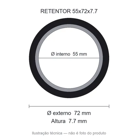 Retentor 55 mm x 72 mm x 7,7 mm SAV 55x72x7,70 7293 NBR