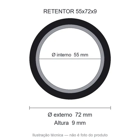 Retentor 55 mm x 72 mm x 9 mm ZSG 55x72x9 BRG 44805