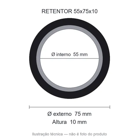 Retentor 55 mm x 75 mm x 10 mm SAV 55x75x10 NBR- 7465