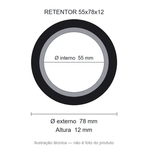 Retentor 55 mm x 78 mm x 12 mm ZSG 55x78x12 BRG 44722