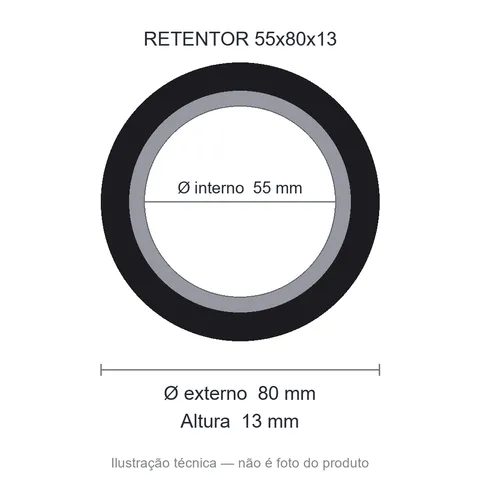 Retentor 55 mm x 80 mm x 13 mm SAV 55x80x13 NBR- 5706