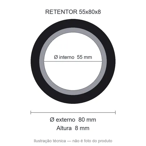 Retentor 55 mm x 80 mm x 8 mm ZSG 55x80x8 BRG