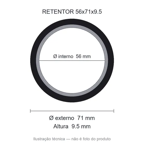 Retentor 56 mm x 71 mm x 9,5 mm SAV 56x71x9,50 Viton 7808