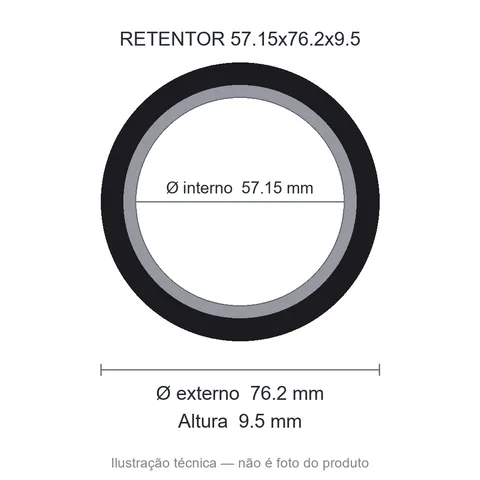 Retentor 57,15 mm x 76,2 mm x 9,5 mm - 01862 BAG 57,15x76,20x9,5