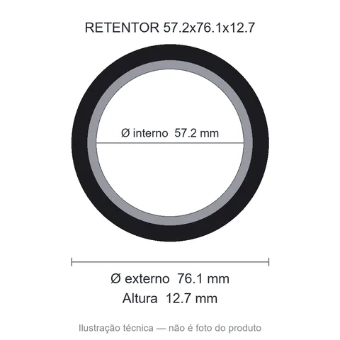 Retentor Agrícola 57,2 mm x 76,1 mm x 12,7 mm - 57,2x76,1x12,7 00013 BRG