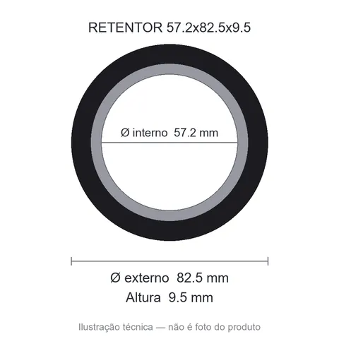 Retentor Automotivo 57,2 mm x 82,5 mm x 9,5 mm SAV 57,20x82,50x9,50 BAG- 02103