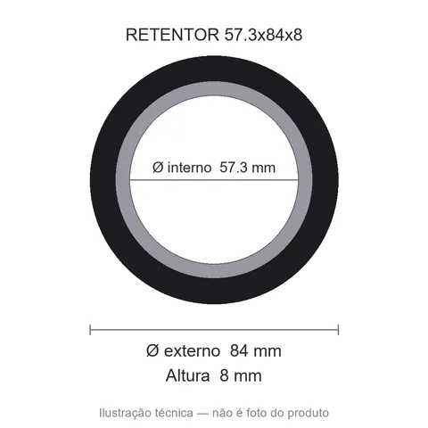 Retentor 57,3 mm x 84 mm x 8 mm SAV 57,30x84x8 10136