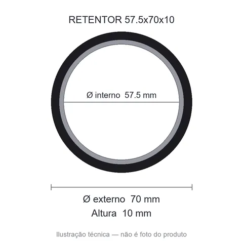 Retentor 57,5 mm x 70 mm x 10 mm SAV 57,50x70x10 MVQ (silicone)- 10101