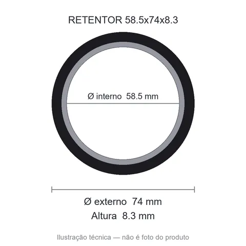 Retentor 58,5 mm x 74 mm x 8,3 mm SAV 58,5x74x8,3 7810