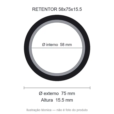 Retentor 58 mm x 75 mm x 15,5 mm ARCA 58x75x15,50 07913
