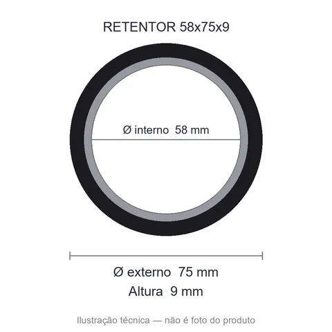 Retentor 58 mm x 75 mm x 9 mm ZSG 58x75x9 BRG 44667