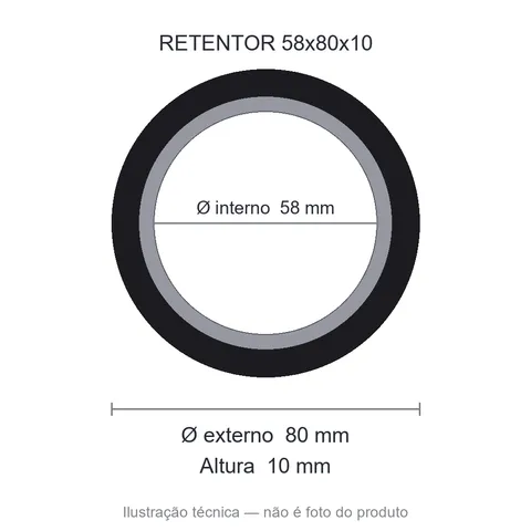 Retentor 58 mm x 80 mm x 10 mm ZSG 58x80x10 BRG 44745