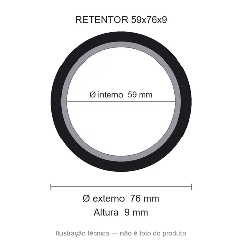 Retentor 59 mm x 76 mm x 9 mm SAV 59x76x9 NBR 6867