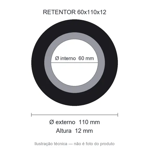 Retentor 60 mm x 110 mm x 12 mm NORD 60x110x12 BRG
