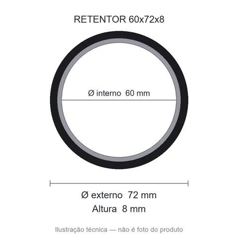 Retentor 60 mm x 72 mm x 8 mm SAV 60x72x8 10298