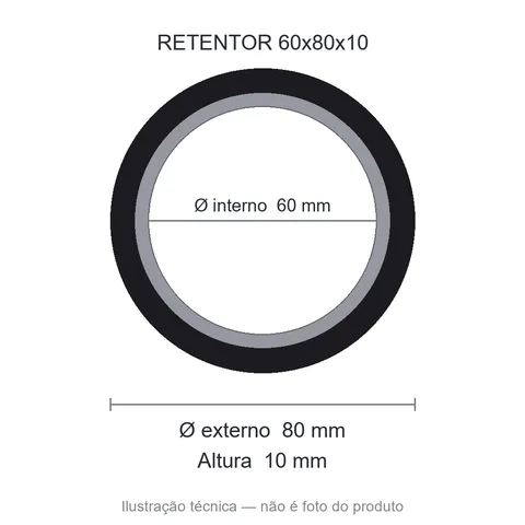 Retentor 60 mm x 80 mm x 10 mm - 60x80x10 00223 BR