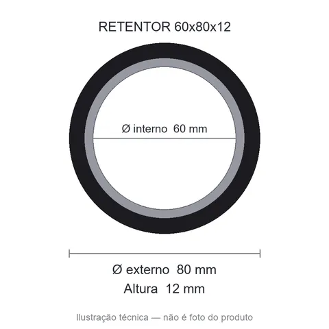 Retentor 60 mm x 80 mm x 12 mm ZSG 60x80x12 44568