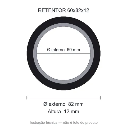 Retentor 60 mm x 82 mm x 12 mm NOK 60x82x12 TCN AP3222B
