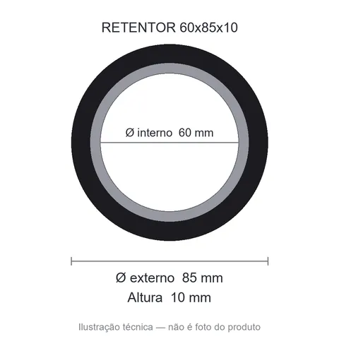 Retentor 60 mm x 85 mm x 10 mm ZSG 60x85x10 BRG