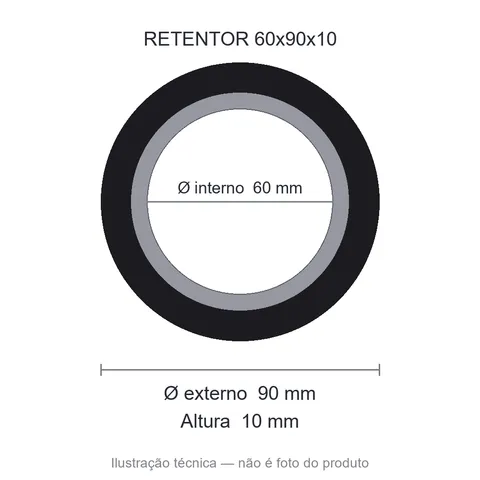 Retentor 60 mm x 90 mm x 10 mm ZSG 60x90x10 BRG